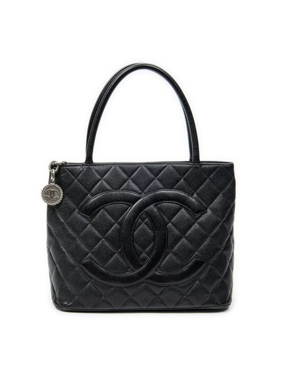 Chanel Handbags - ★SOLD★ Chanel Timeless Medallion Tote Black Quilted Caviar Leather
